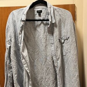 J. Crew + Baird McNutt Sky Blue Linen/Cotton ls Shirt Mens XL